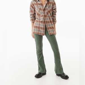 UO Rosie Ribbed Flare Knit Pants in Green
